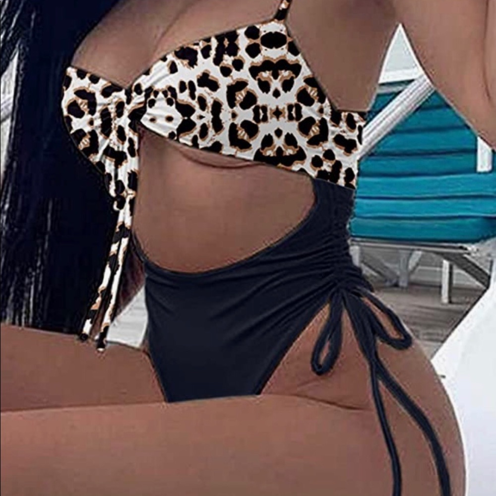 Leopard women Sexy High Waisted One Piece Swimsuit Tummy Control Bathing Suit